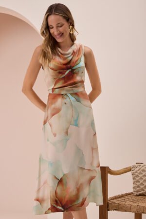 VESTIDO SEM MANGA LUNENDER C5086 FLORAL