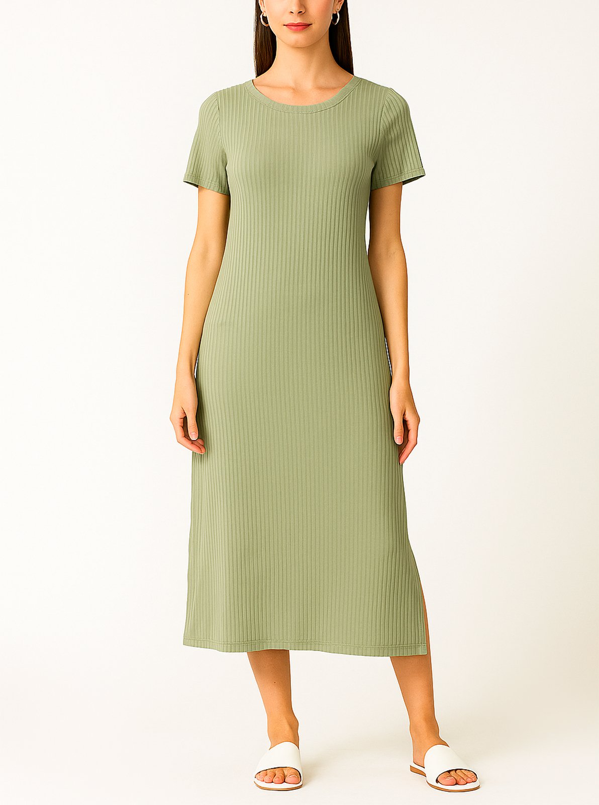 VESTIDO FEMININO MIDI CANELADO ROVITEX - 917175