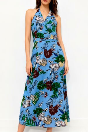 VESTIDO FEMININO LONGO FLORAL