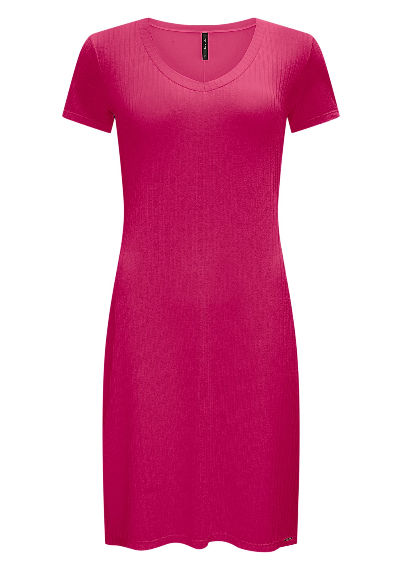 VESTIDO MANGA CURTA CANELADO LUNENDER - 00464 - Imagem 2