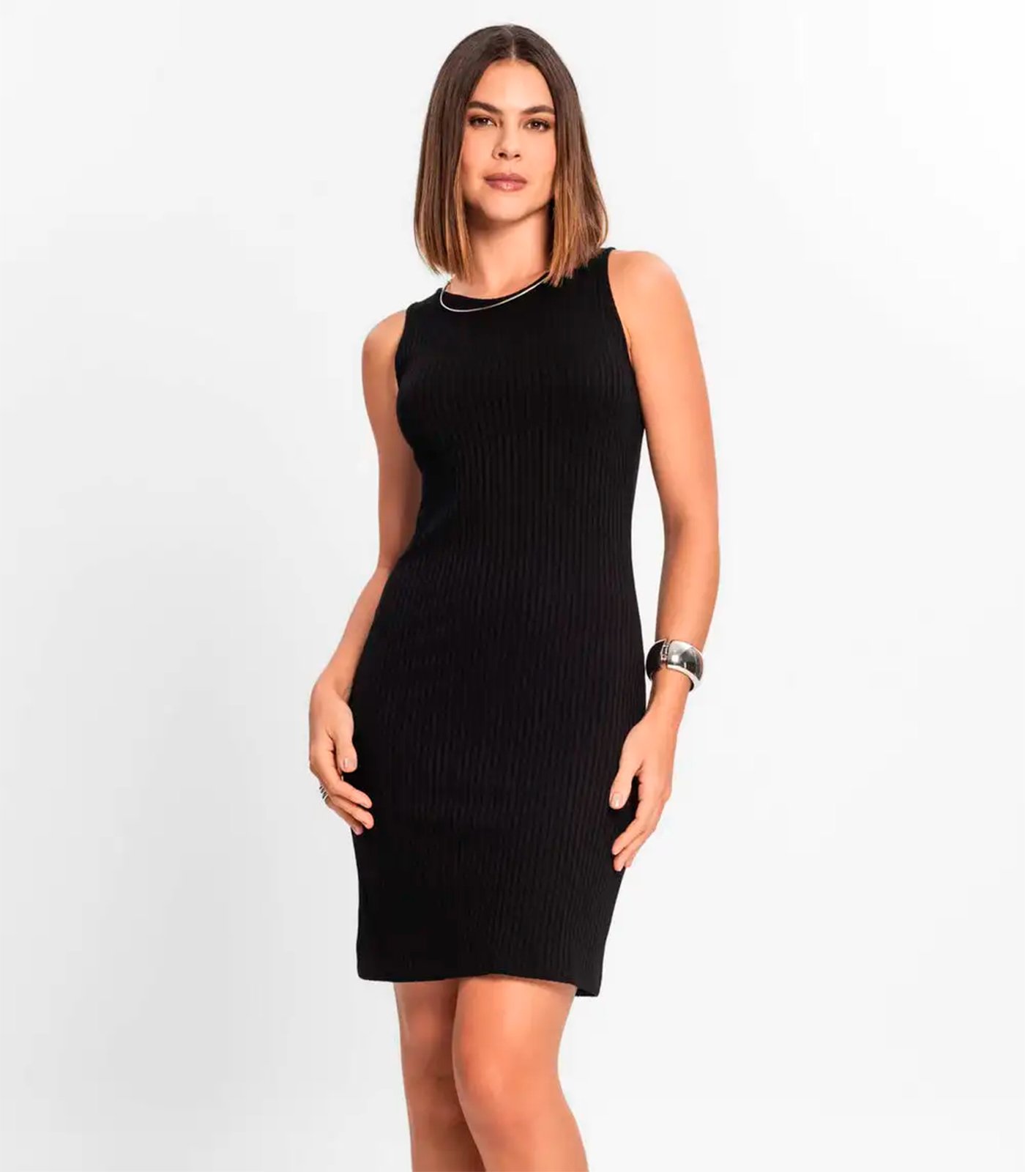 VESTIDO CANELADO ROVITEX MESCLA CHUM- G -917475 - Imagem 4
