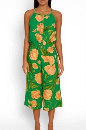 MACACAO PANTACOURT VERDE ESTAMPADO PITANGA DOCE MODA FEMININA COM BOJO