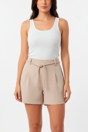 SHORT ALFAIATARIA FEMININO COM CINTO TRANCA 2 CHANCE