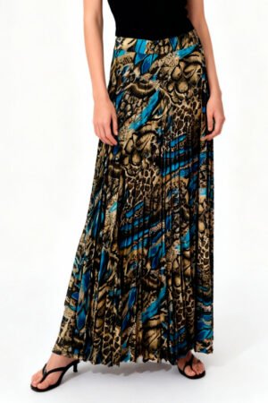 SAIA LONGA PLISSADA FEMININA CONFECCOES JIAMEI