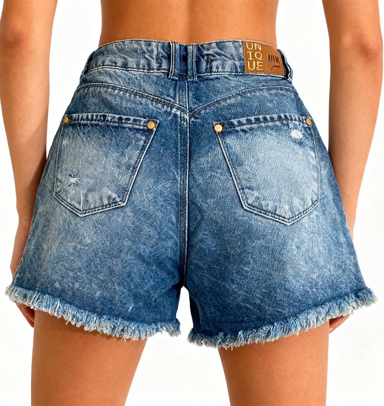 SHORT FEMININO COS ALTO CONFORT BIVIK JEANS - 0208393 - Imagem 2