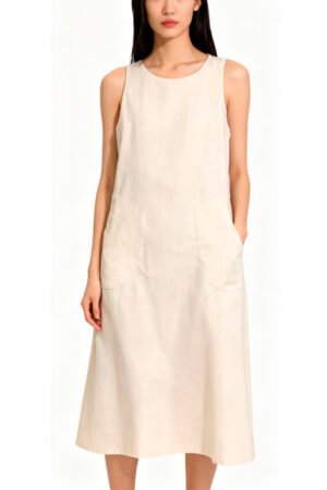 VESTIDO FEMININO MIDI LINHO PITANGA DOCE