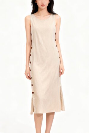 VESTIDO FEMININO MIDI LINHO CALLI STORE - 4103