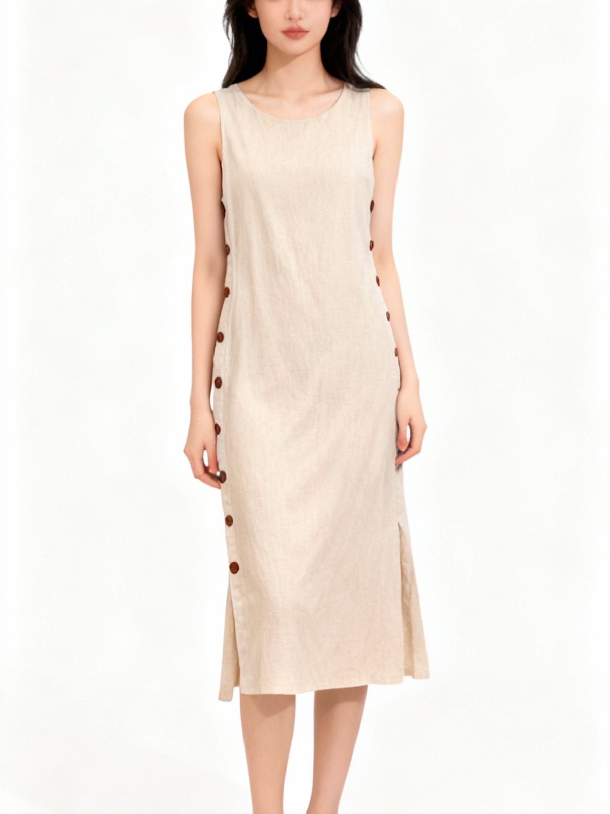 VESTIDO FEMININO MIDI LINHO CALLI STORE - 4103