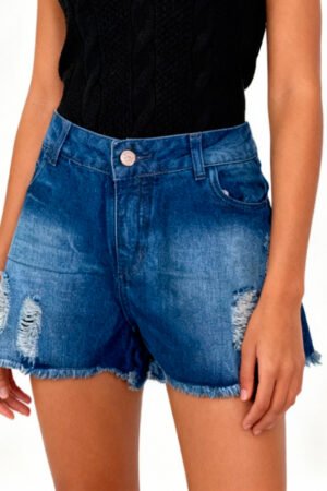 SHORT FEMININO CINTURA ALTA BIVIK JEANS - 84017