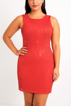 VESTIDO FEMININO PAETE SEM MANGA SOCIAL FESTA MODA MARLY