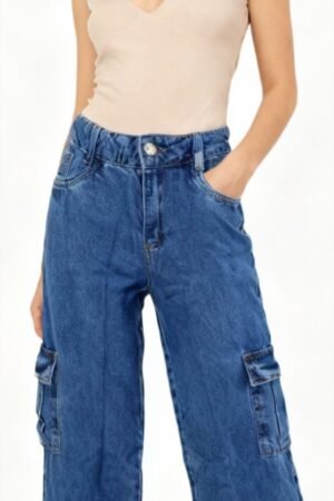 CALCA WIDE LEG BOLSO CARGO 542