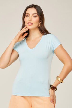 CAMISETA T SHIRT FEMININA DECOTE V GeB BROS