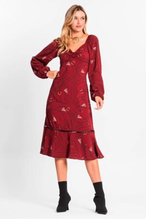 VESTIDO FEMININO MIDI MANGA LONGA ENDLESS - E14344