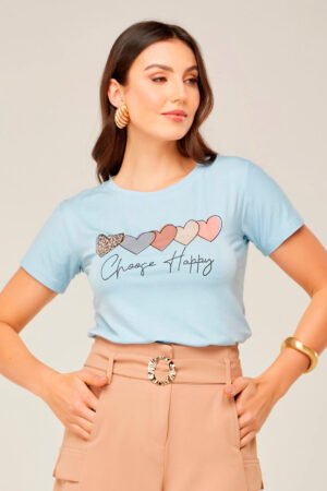 CAMISETA T SHIRT FEMININA GeB BROS - FIVE HEARTS