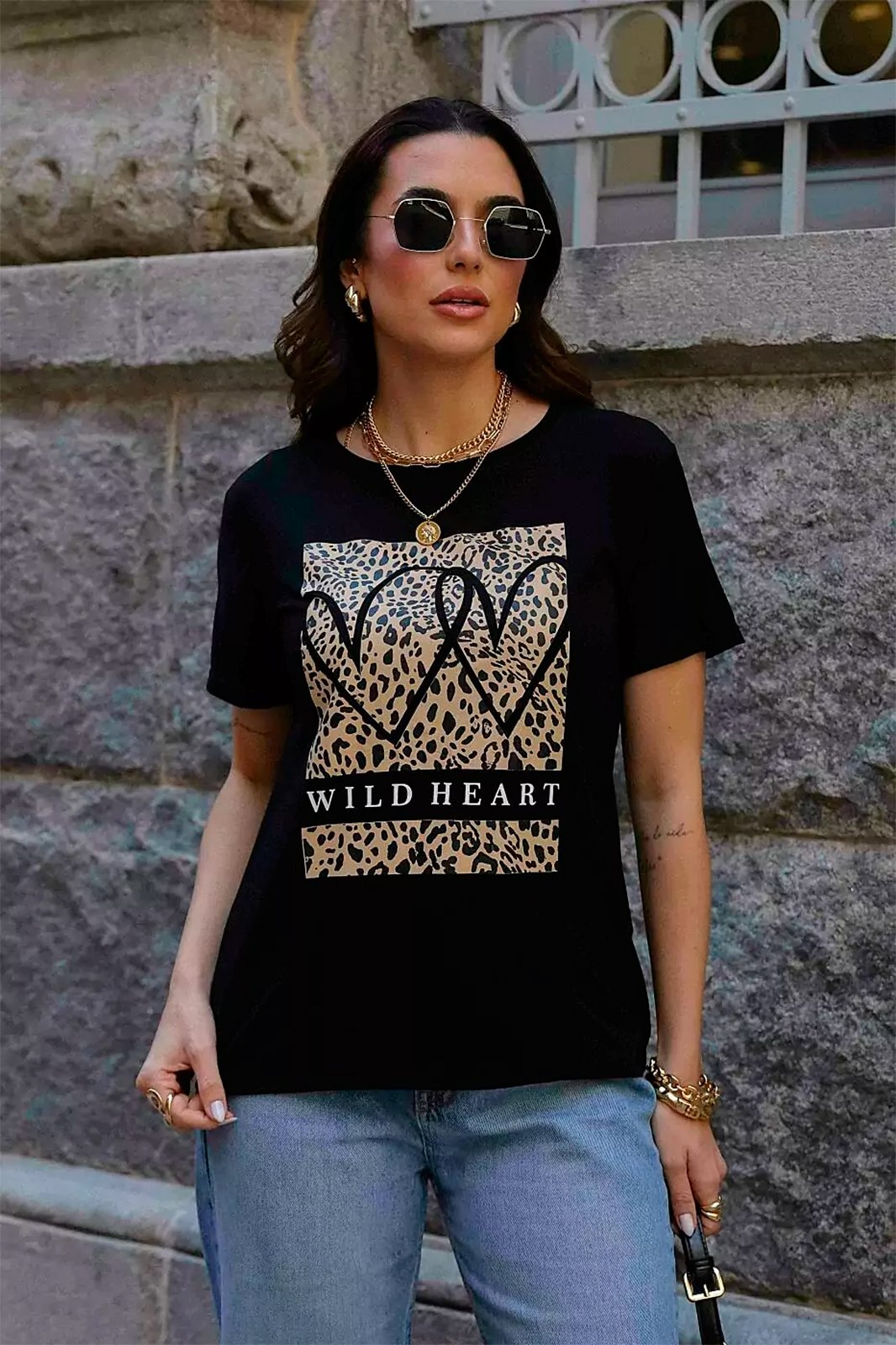 CAMISETA T SHIRT FEMININA GeB BROS WILD HEART