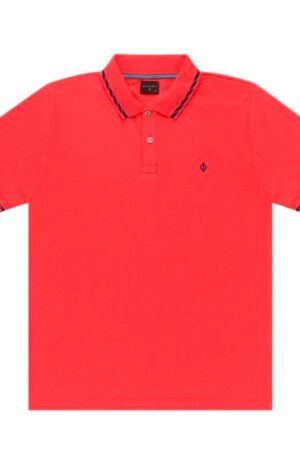 Polo masculina em Cotton Leve Diamentro Vermelho   DOO9675