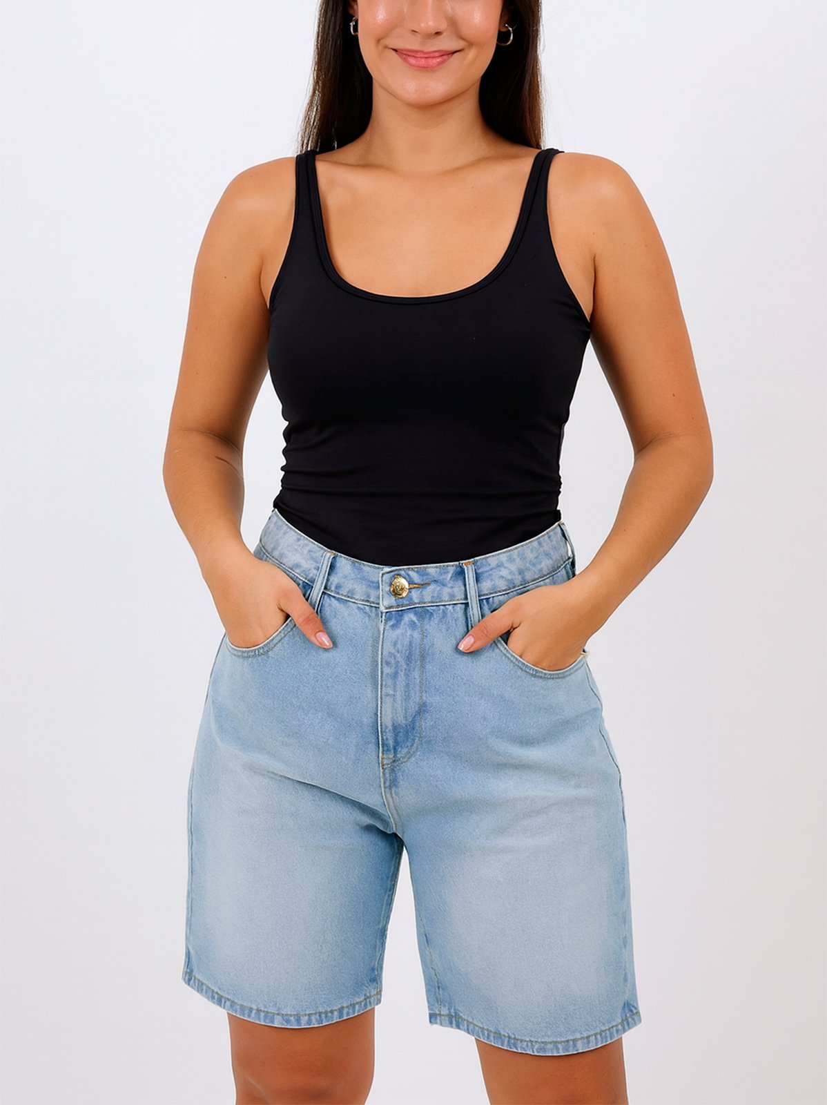 BERMUDA FEMININA COS MEDIO CARROT TEEZZ JEANS - TE22101 - Imagem 2