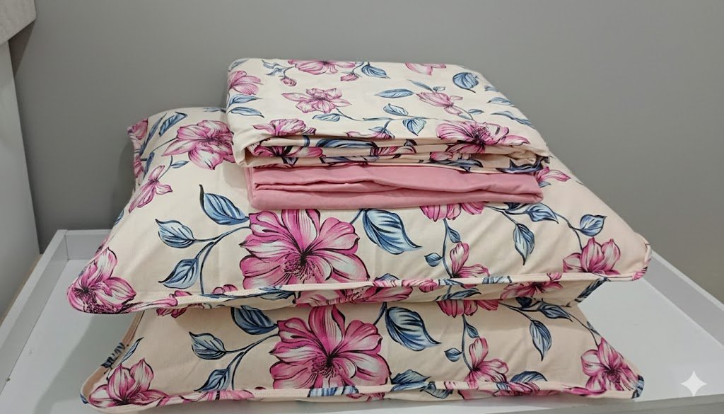 JOGO DE LENCOL CASAL MALHA 100% ALGODAO 4 PECAS SONHOS E MIMOS - Imagem 2