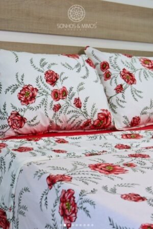 JOGO  DE LENCOL CASAL  MALHA 100% ALGODAO 4 PECAS SONHOS E MIMOS