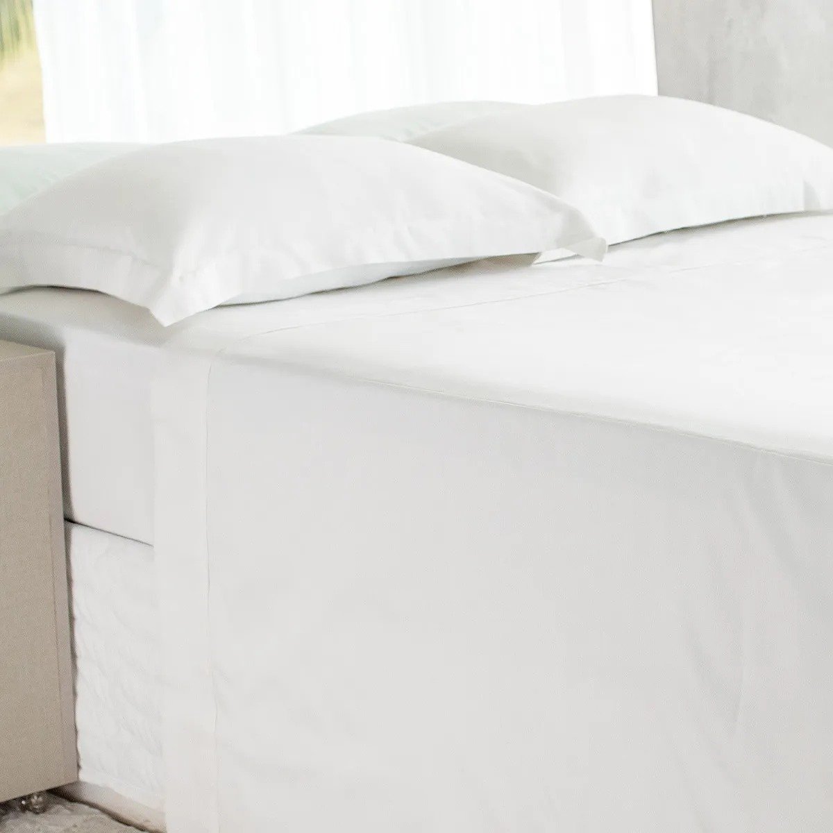 Jogo de Lencol Palace Percal 180 Fios Branco 4 Pecas teka