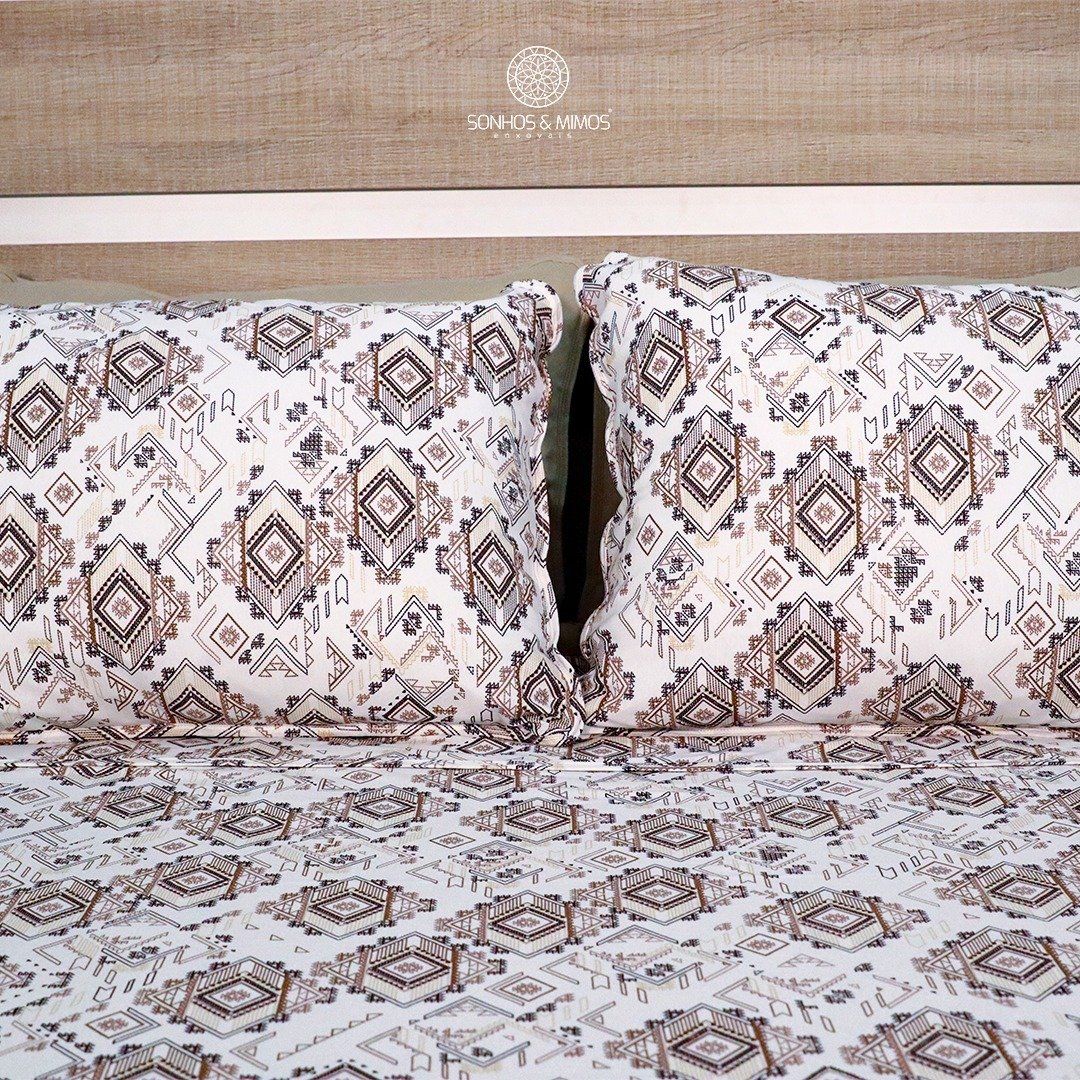 JOGO LEMCOL 4 PCAS MALHA KING 2 X2 MARON - Imagem 3