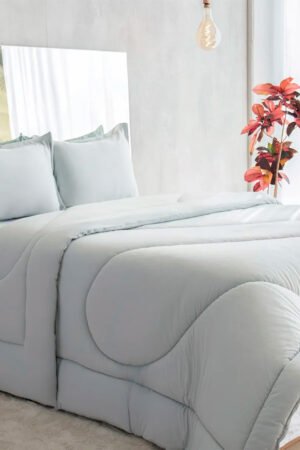 EDREDOM BELLA ENXOVAIS MALHA COLORS CINZA CASAL  220 X 240  1PC - 21240