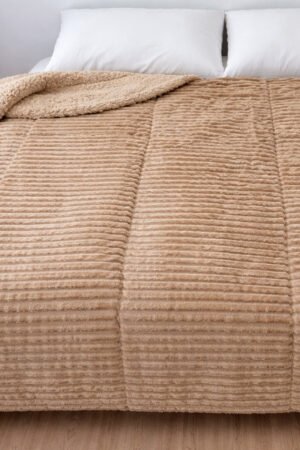 COBERDROM PLUSH CANELADO + SHERPA SONHOS E MIMOS 1PC - REF 4