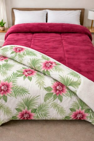 EDREDOM PLUSH LISO + MALHA ESTAMPADA SONHOS E MIMOS 1PC - COD 1152