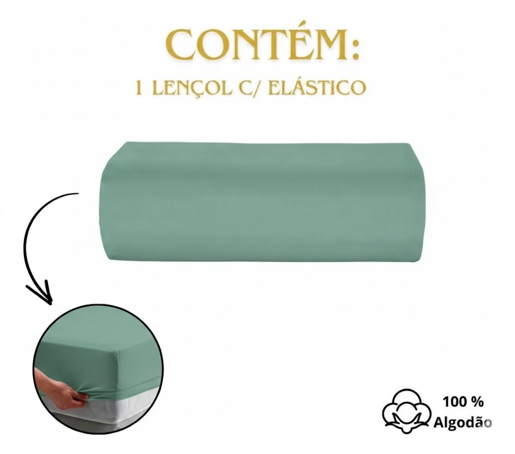 LENCOL CASAL C/ELAST.LISO 100%ALGODAO COLECAO DIAMANTE LEGITOMO150 FIOS 100% ALGODAO AZUL