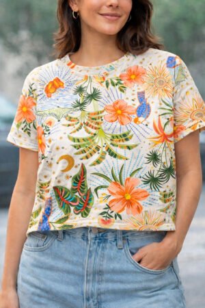 BLUSA MANGA CURTA OVERSIZED FARM MAFE MODAS