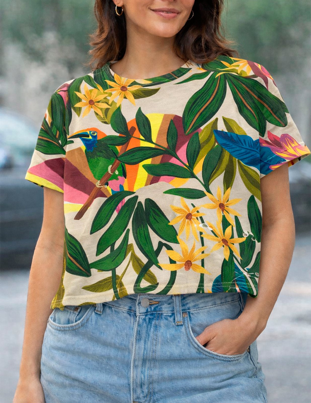 BLUSA MANGA CURTA OVERSIZED FARM MAFE MODAS - Imagem 2