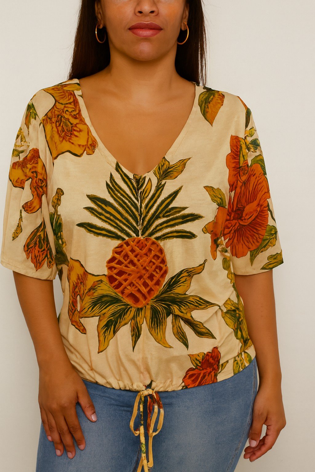 BLUSA MANGA CURTA C/ AJUSTE FARM MAFE MODAS - Imagem 2