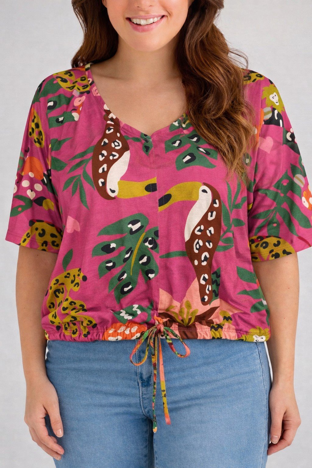 BLUSA MANGA CURTA C/ AJUSTE FARM MAFE MODAS - Imagem 4