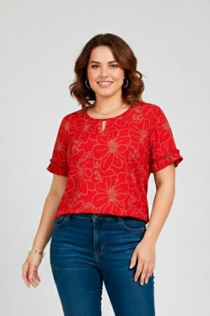 BLUSA  BORDADA  TECIDO ALFAIATARIA  ROSSMODAS1