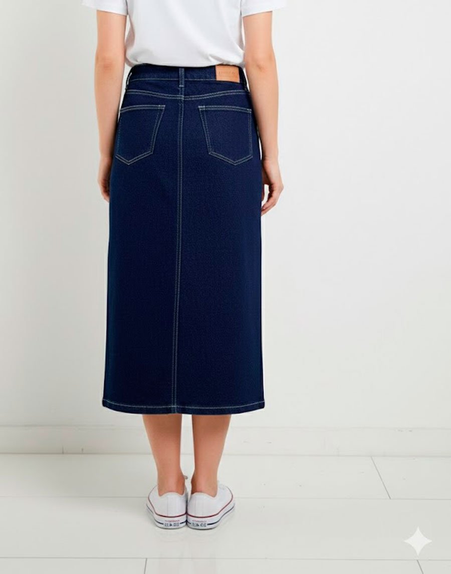 SAIA FEMININA MIDI JEANS - - Imagem 4