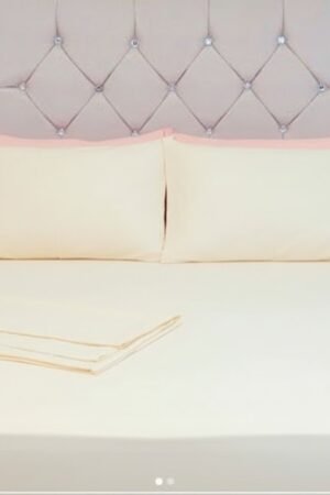 LENCOL 3 PCS QUEEN   MALHA  SONHOS E MIMOS CREME