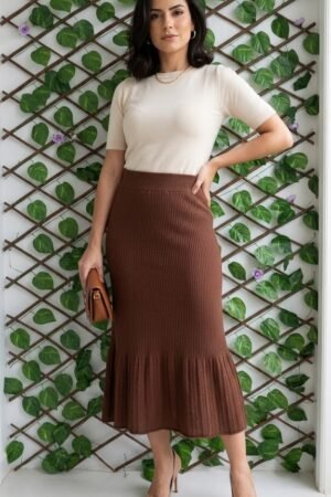 Saia Longa Tricot Modal Feminina Giuliana Marques