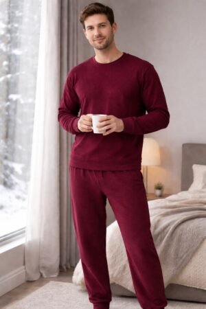 CONJUNTO   PLUSH MASCULINO ENCANTO PIJAMAS - G VINHO
