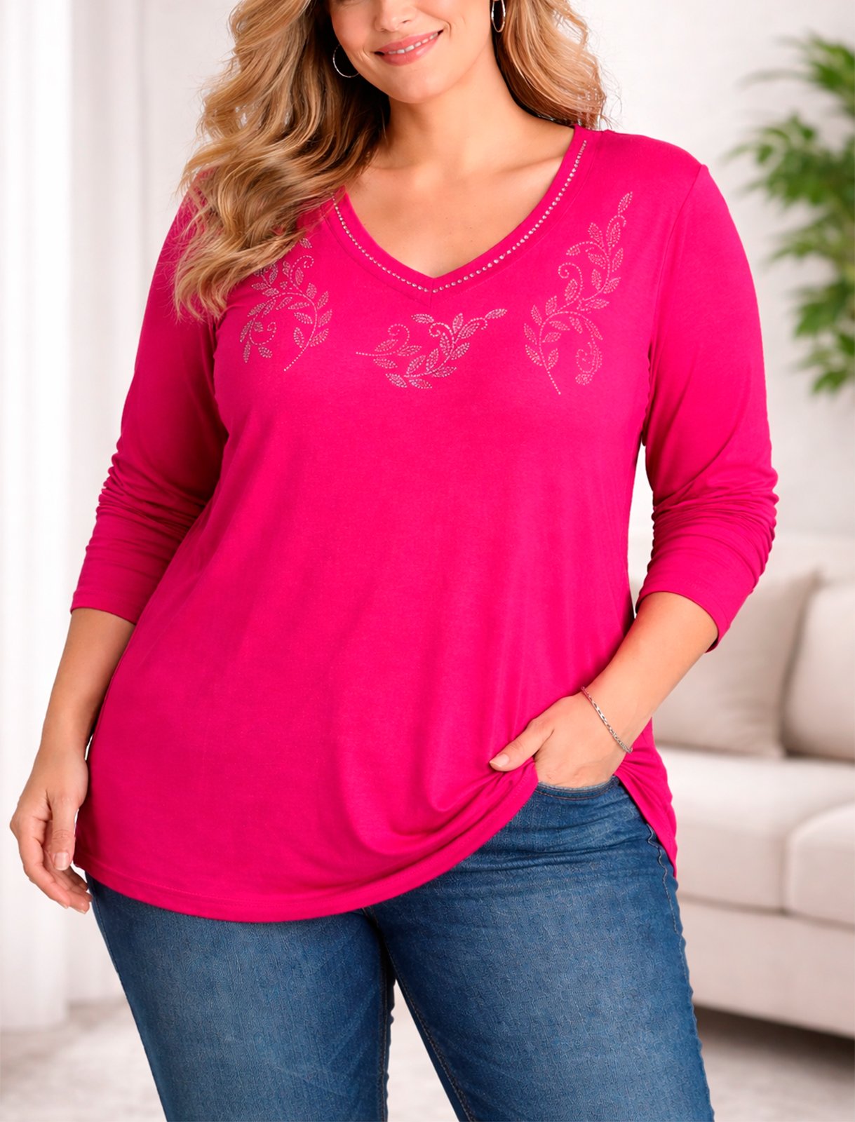 BLUSA MANGA LONGA FEMININA PLUS SIZE SAPO VERDE