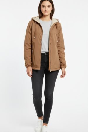 JAQUETA CORTA VENTO FEMENINA REVERSIVEL 2 EM 1