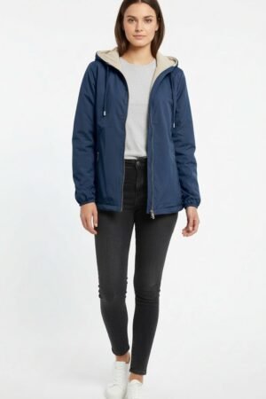 JAQUETA CORTA VENTO FEMENINA REVERSIVEL 2 EM 1