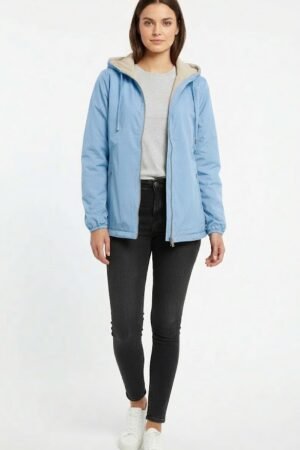 JAQUETA CORTA VENTO FEMENINA REVERSIVEL 2 EM 1