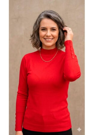 BLUSA SUETER MODAL LISA COM BOTAO MANGA