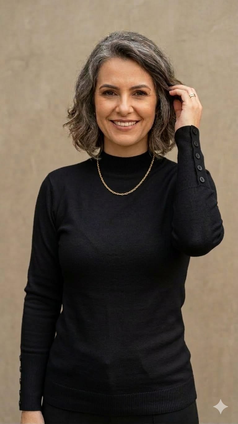 BLUSA SUETER MODAS LISA COM BOTAO MANGA - Imagem 2