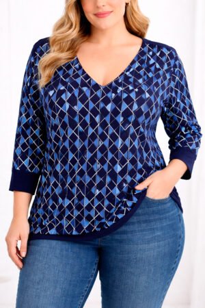 BLUSA MANGA 3/4 FEMININA LILIAN PLUS SIZE - 10528