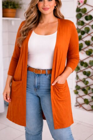 CARDIGAN ALONGADO MALHA FEMININO