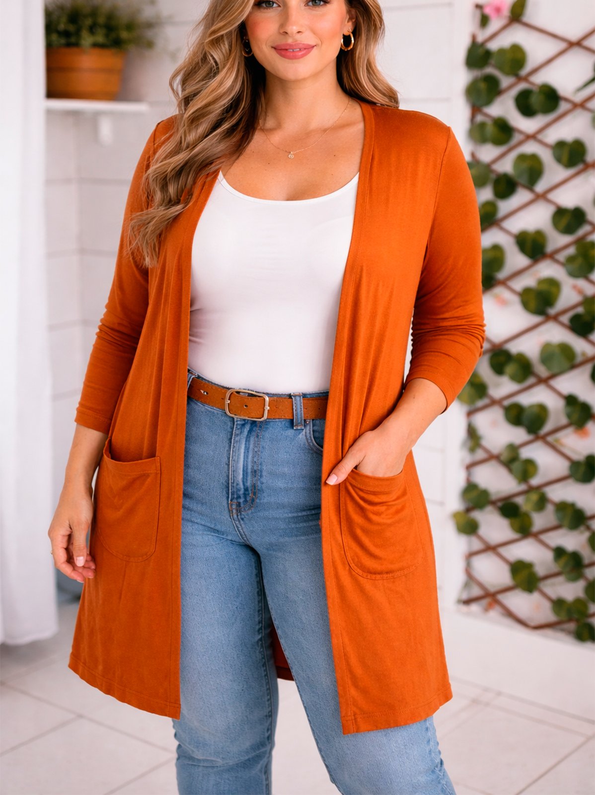 CARDIGAN ALONGADO MALHA FEMININO