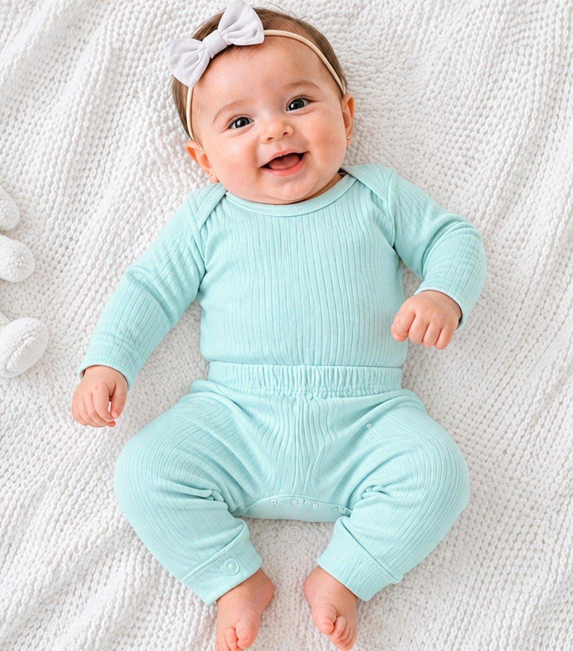 CONJUNTO BODY E CALCA BEBE CANELADO UNISSEX BABYNHA - Imagem 2