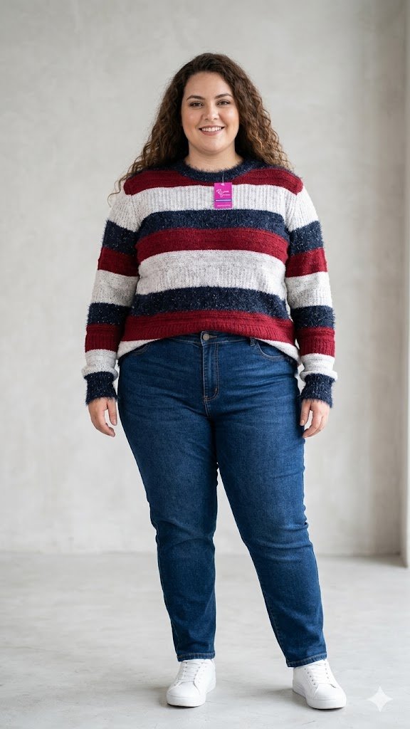 blusa senhora listada trico juliana marques