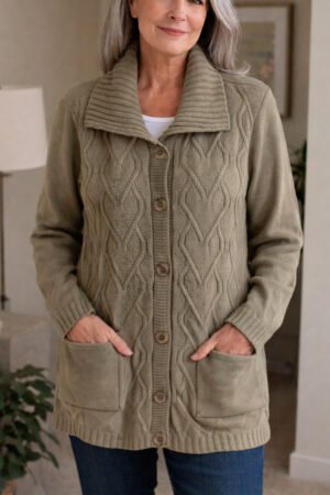 CASACO TRICO FIO BELACRYL FEMININO DLANFIORI - 4229